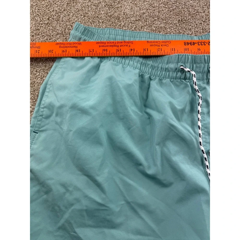 Goodfellow & Co Mens Teal Blue Recycled Polyester Swim Trunks XL Board Shorts